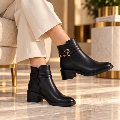 Harness ankle boots