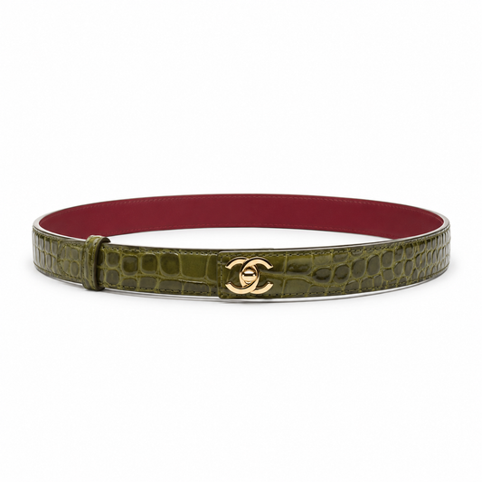 Chanel Croco Leather Belt