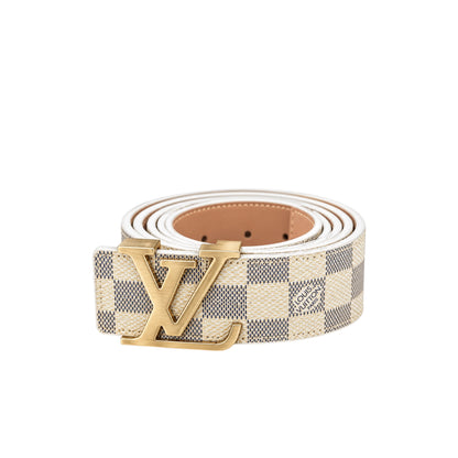 White LV Damier Belt