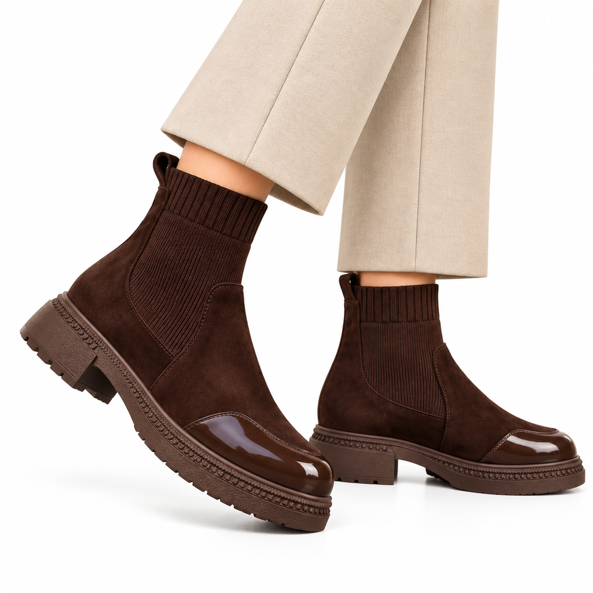 Glossy Sock Boots