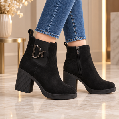 Suede block-heel boots